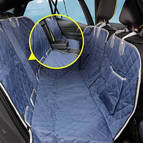 QUNSE Dog Seat Cover for Back Seat with V-Shape Window Waterproof Scratchproof Nonslip Hammock for Cars & SUVs